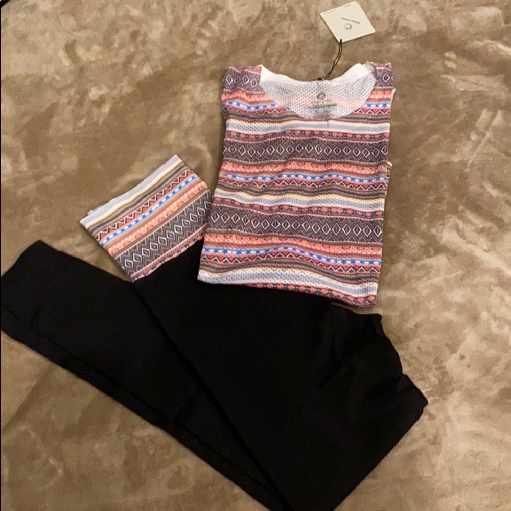 multi line muscle tank with matching rib legging - Picture 2 of 6